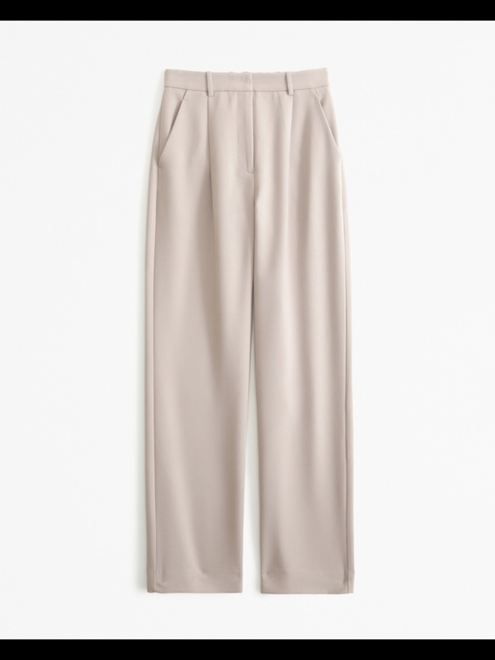 Straight Leg High-Rise Women's Trousers in Light Taupe Abercrombie & Fitch